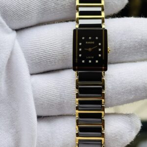 ⭐️Rado Diastar (Integral) Jubilé ladies' watch featuring a rectangular black ceramic case,ref 15303833.