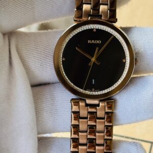 🌟Rado Florence Rose Gold Stainless Steel Black Dial Quartz for men’s watch - R48869183 .