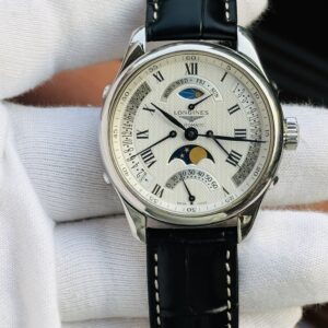 🌟 LONGINES Master Collection Moonphase Retrograde Silver Dial Leather Strap Men's Watch L2.739.4.71.3 .